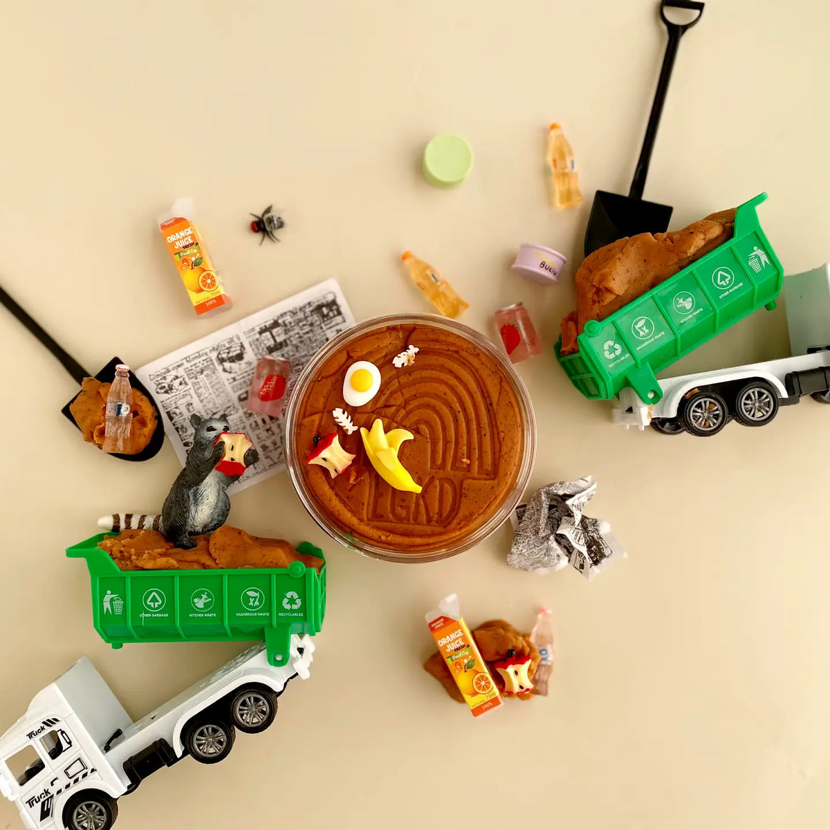 Sensorische boetseerklei-kit Garbage