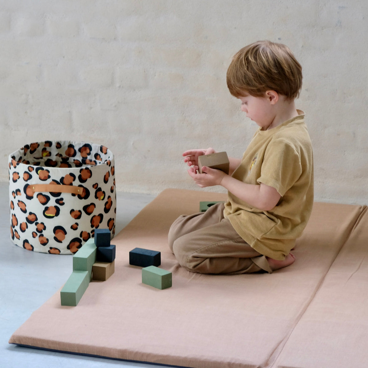 kleiner Aufbewahrungskorb Spielzeug Kinder Kinderzimmer Leopard 