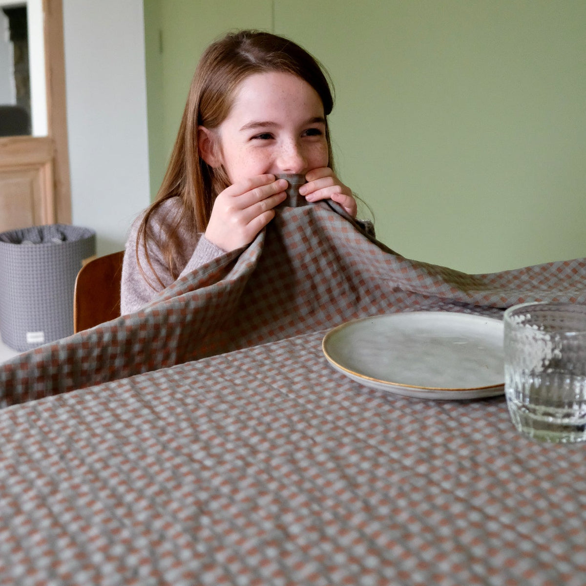 Vichy Châtaigne Tablecloth