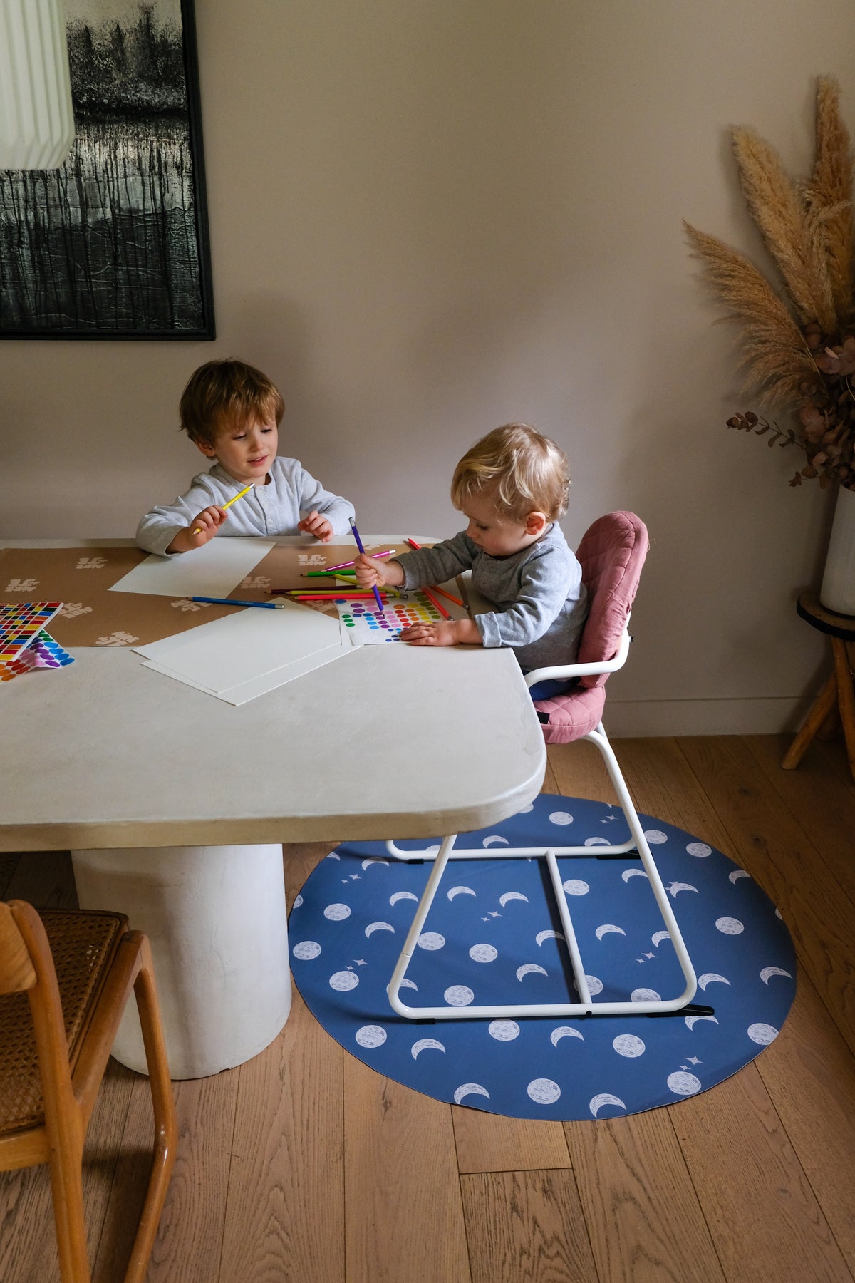 To the moon / Sésame Round Waterproof Activity Tablecloth