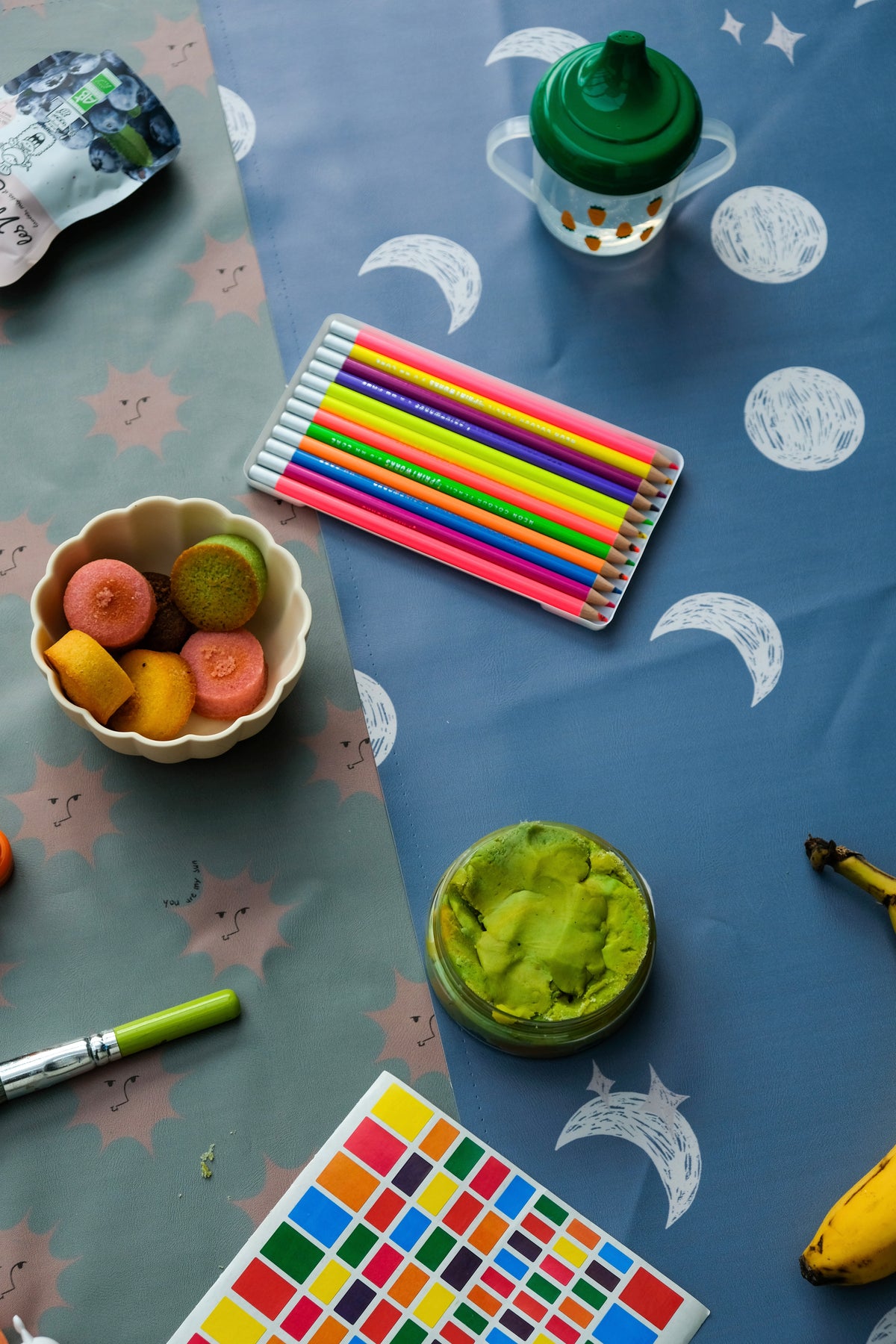To the moon / Sésame Rectangular Waterproof Activity Tablecloth