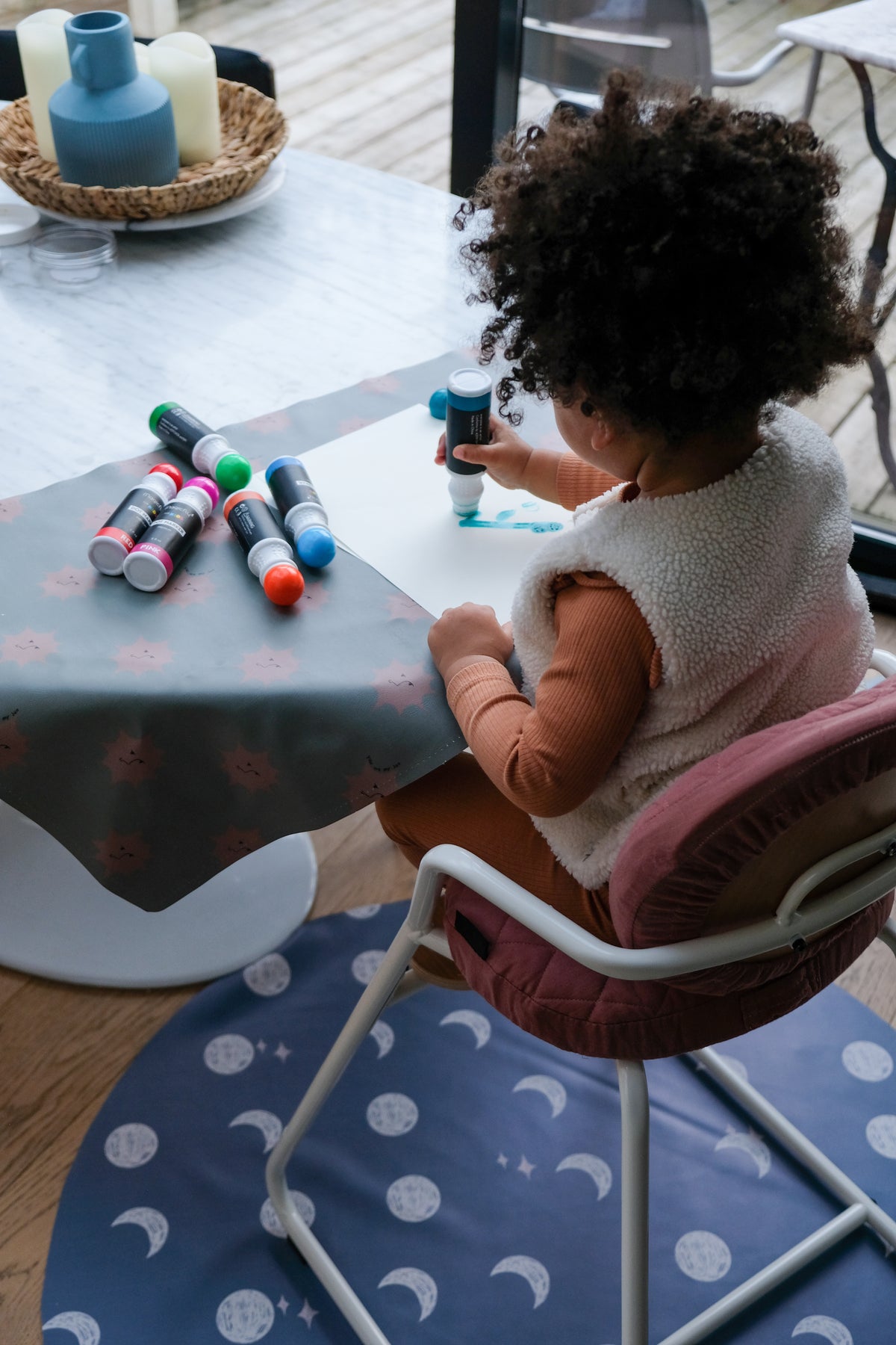 To the moon / Sésame Round Waterproof Activity Tablecloth