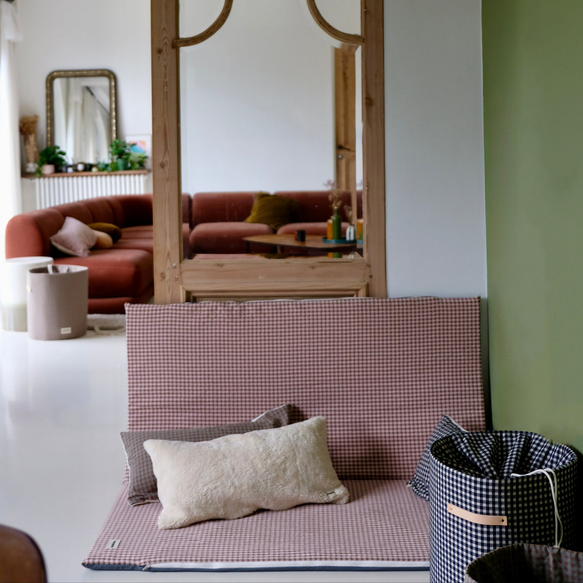 Housse Vichy Rhubarbe