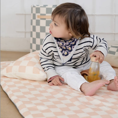 soft cushion pink checkerboard print 