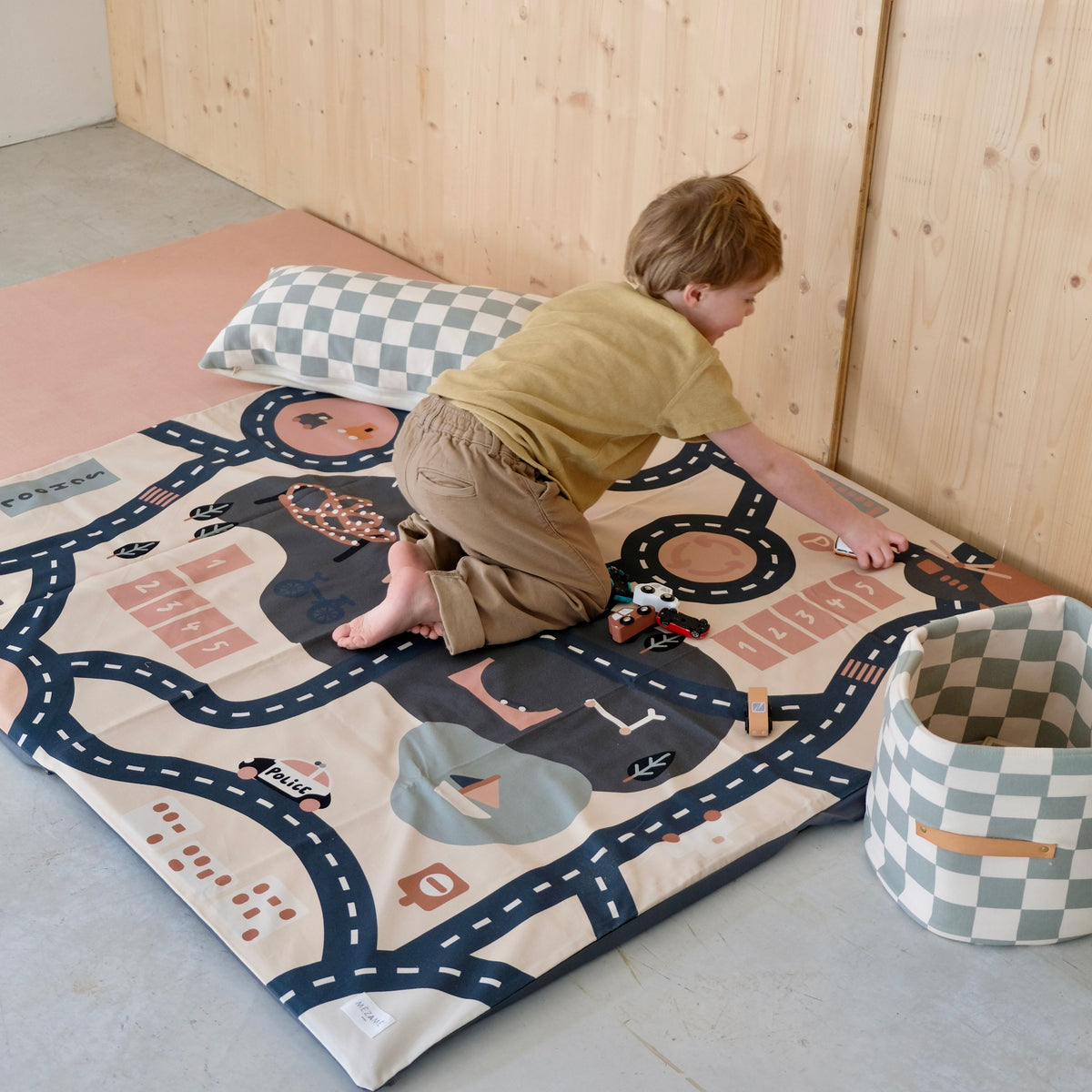 housse circuit enfiler pour tapis d eveil motricite activite bebe enfant voitures rallonge