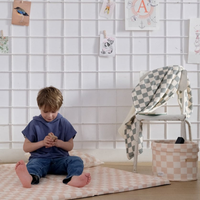 superzachte babydeken met groen ruitmotief