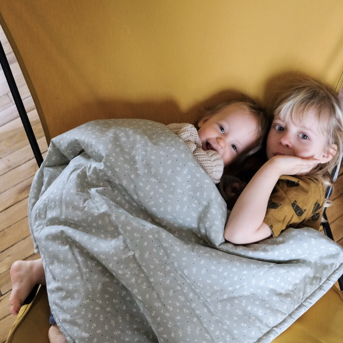 couverture douilette enfants sauge