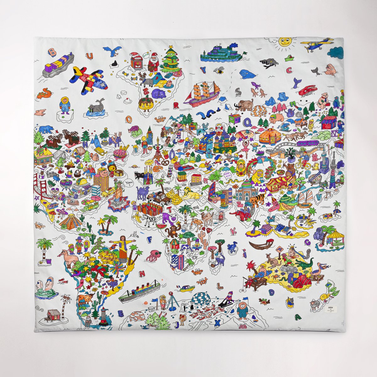 waschbarer Malbezug Atlas zum Überziehen für Spiel-, Motorik- und Aktivitätsmatte für Babys und Kinder, komplett zum Ausmalen