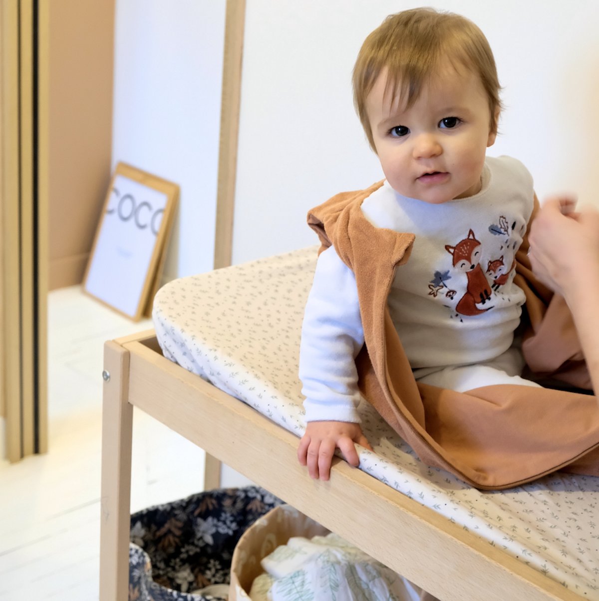 de jersey hoes voor aankleedkussen Cueillette Milk