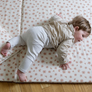 Bezug für Baby- und Kinder-Spielmatte für Bewegung und Spiele mit Blumenmuster 