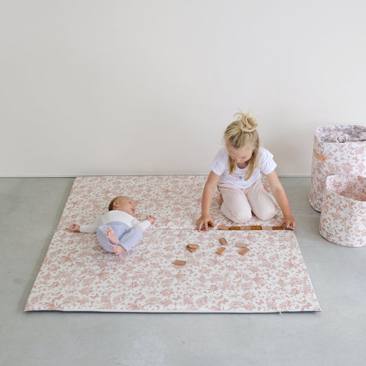 funda alfombra de psicomotricidad y juegos para bebé y niño colaboración tartine&chocolat coloris rose