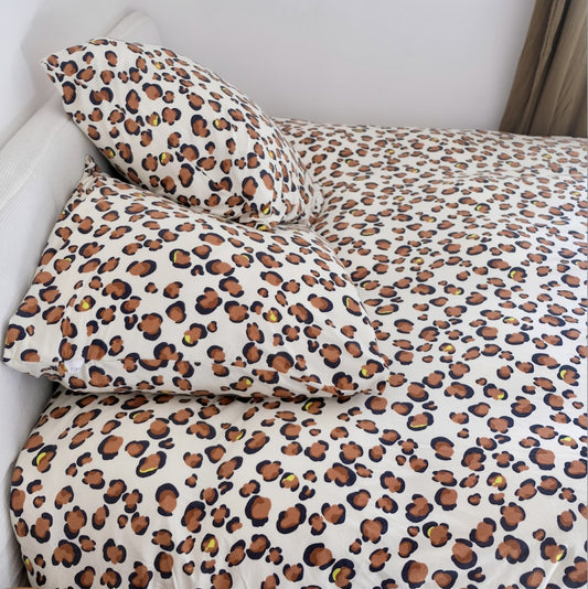 Erwachsenen-Bettwäsche aus Jersey mit Leopardenmuster