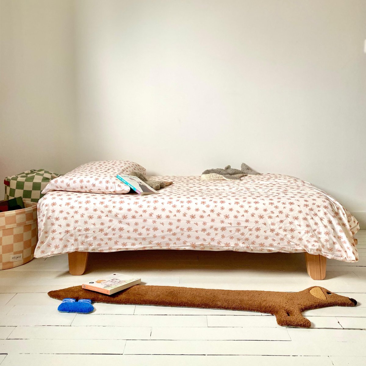beddengoedset lakens jersey baby kind bloemenprint roze