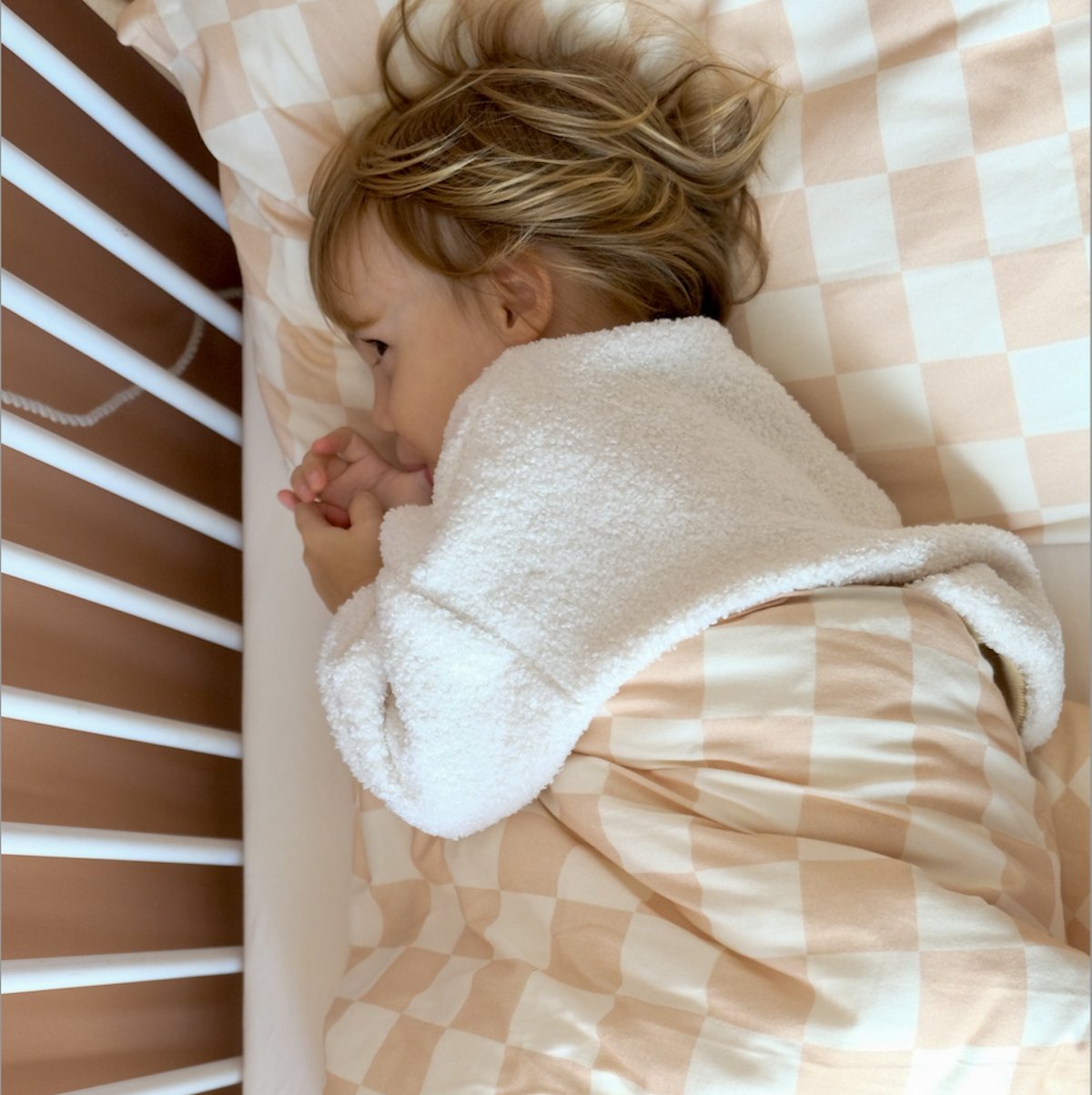 superzacht jersey kinderbeddengoed met roze dambordpatroon