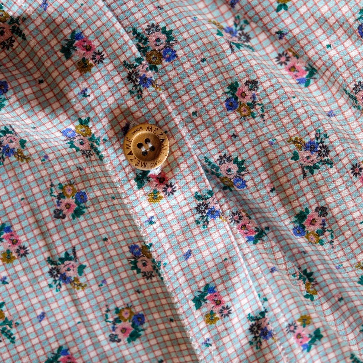 Bettwäsche-Set für Babys und Kinder aus kuschelweichem Jersey mit Blumen- und Karoprint, Knöpfen und Reißverschluss