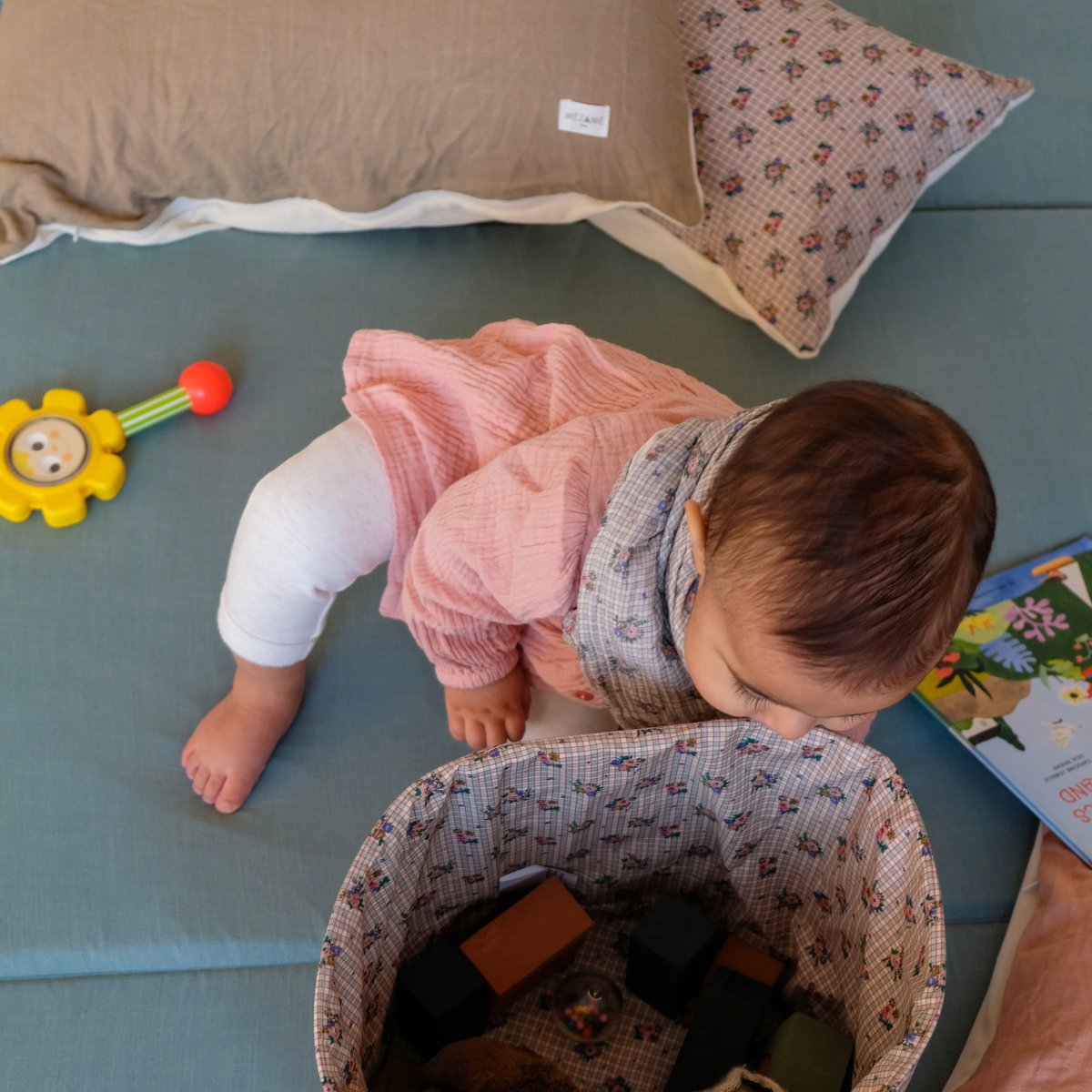 Erweiterung Spielmatte Krabbelmatte und Motorikmatte Baby Kind großes Format XXL einfarbig vert baltique 