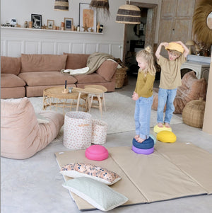 extensión para alfombra de juego impermeable y estimulación motriz para bebé y niño gran formato XXL impermeable liso beige sésamo