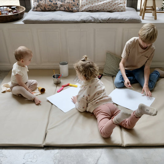 rallonge pour tapis d eveil waterproof  bebe enfant grand format XXL waterproof uni beige sésame