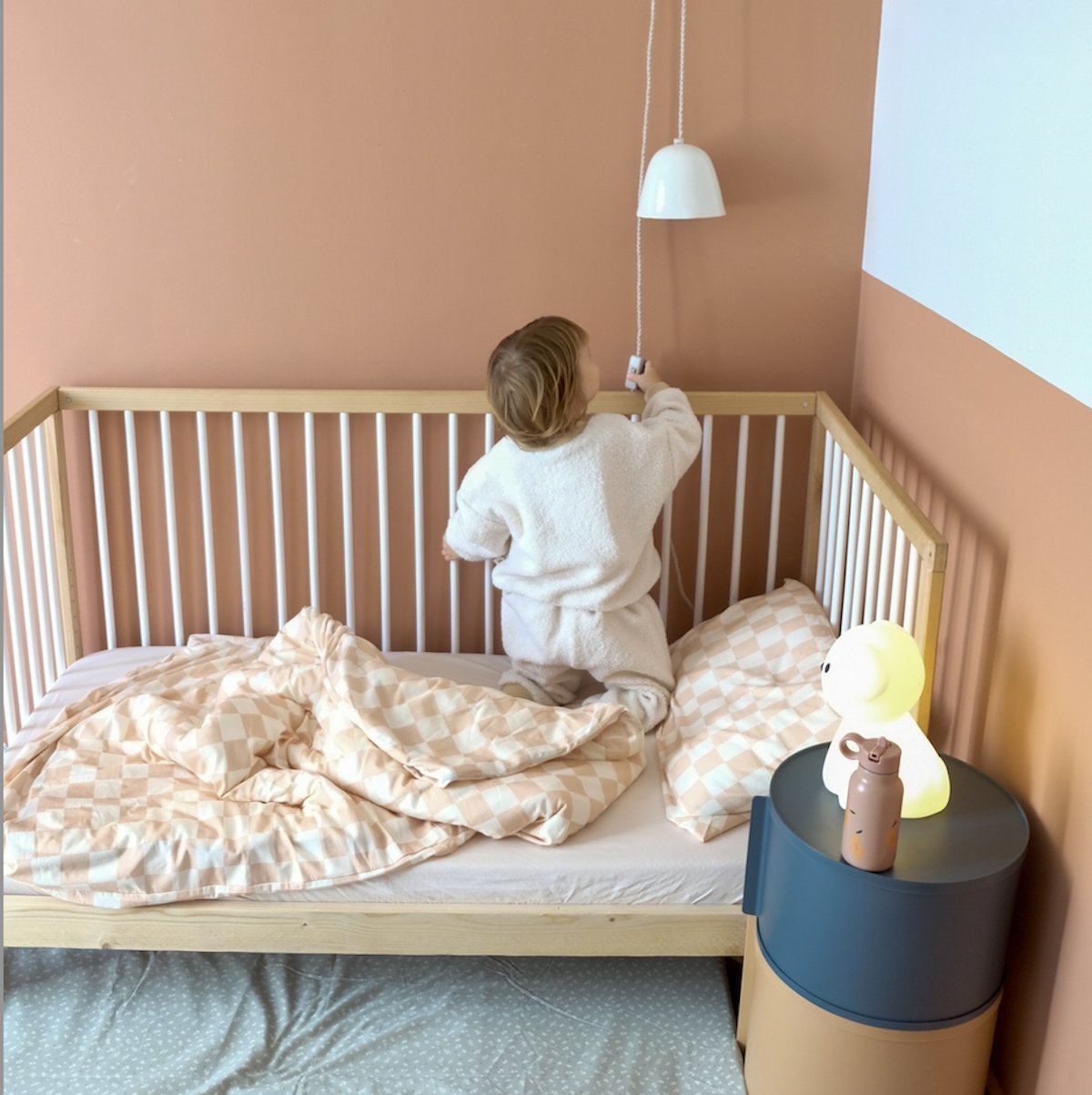 kussensloop baby jersey heerlijk zacht damier rose