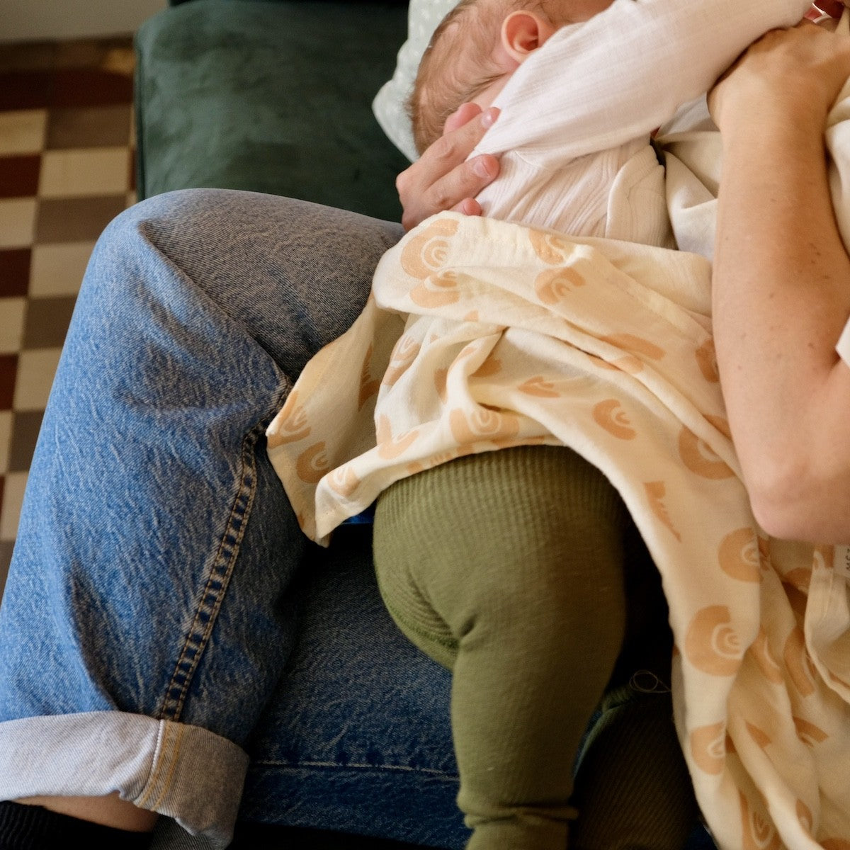 Baby-Mulltuch aus Baumwoll-Musselin Regenbogen