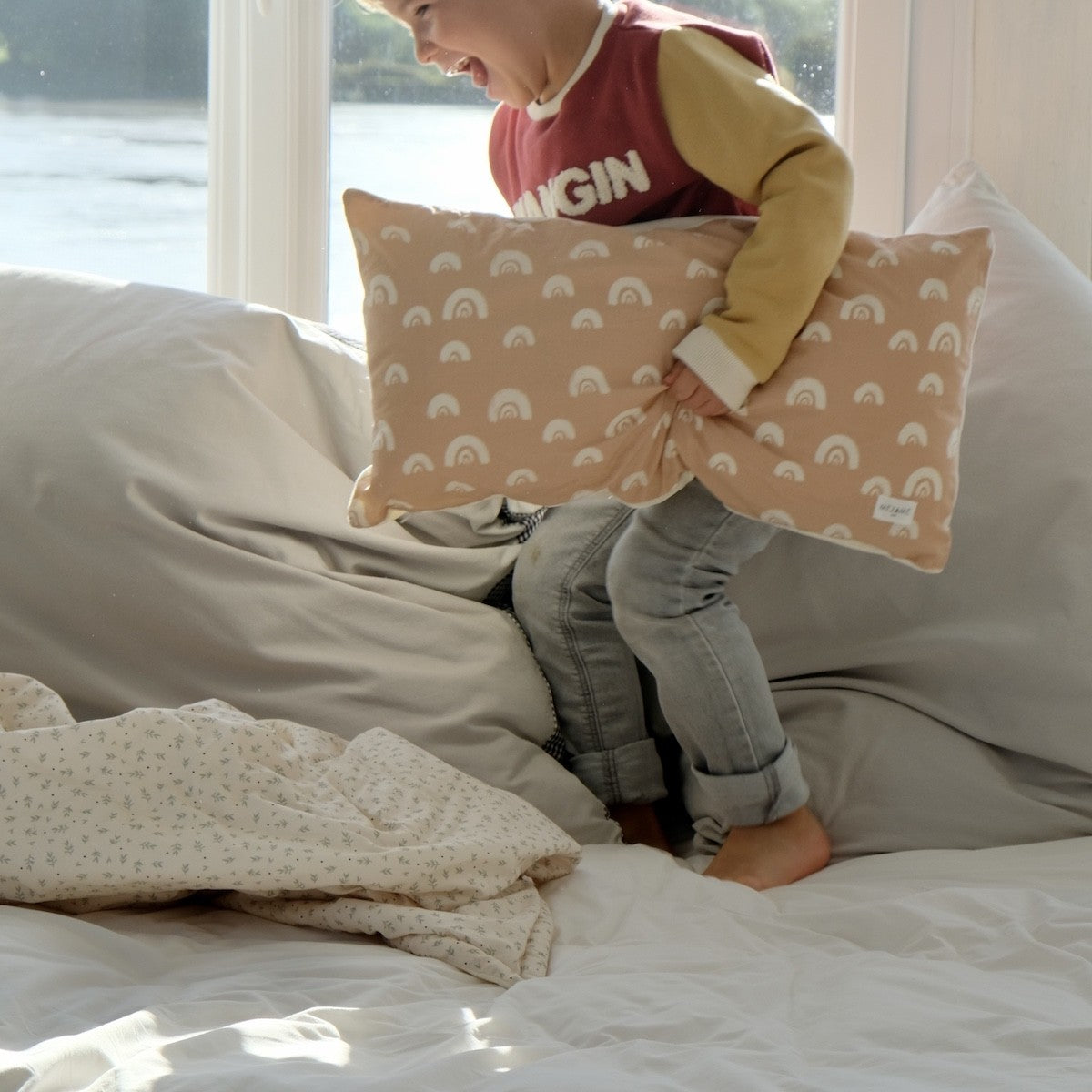 coussin moelleux saumon