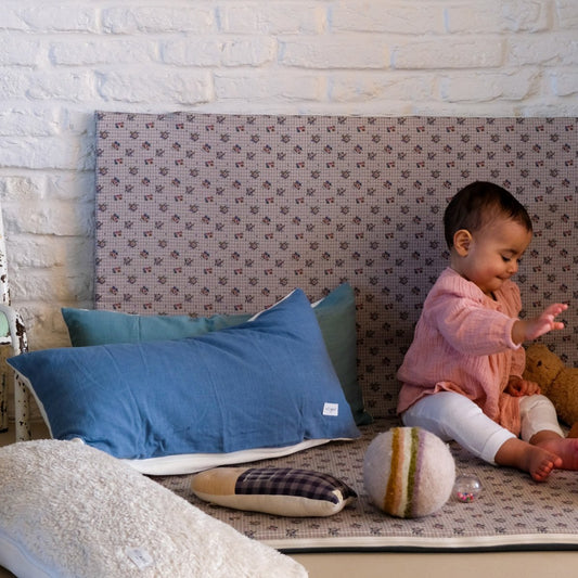 coussin confortable bébé enfants adultes couleur denim