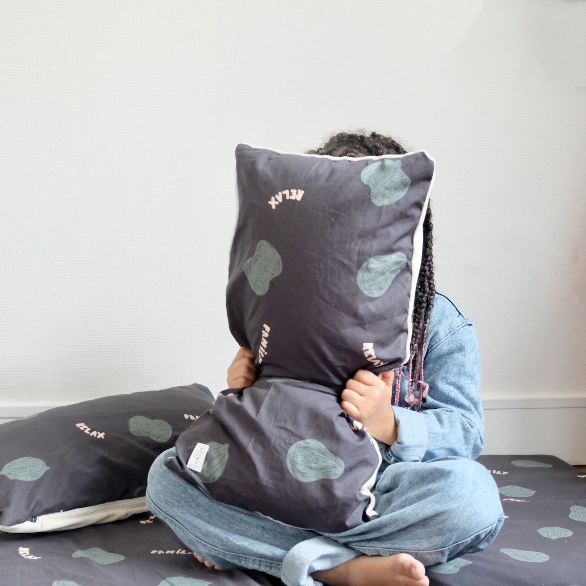 super comfy cushion fruity print dark colour