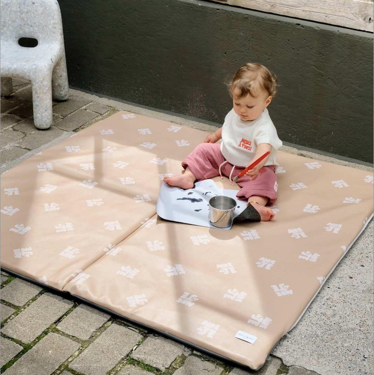 waterdichte speelmat motoriek en spel baby kind waterproof print air de je beige 