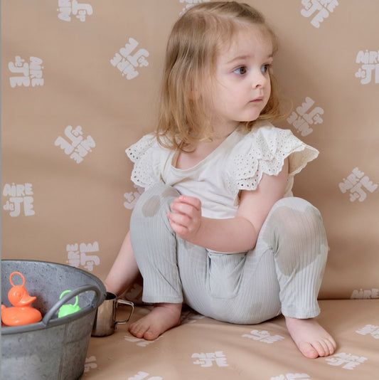 Wasserdichte Krabbeldecke für Motorik und Spiel, Baby und Kind, Muster Air de je Beige 