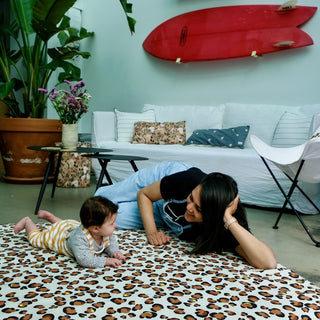 large format leopard print motor skills mat