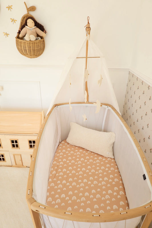 Drap Housse Arc en Pêche