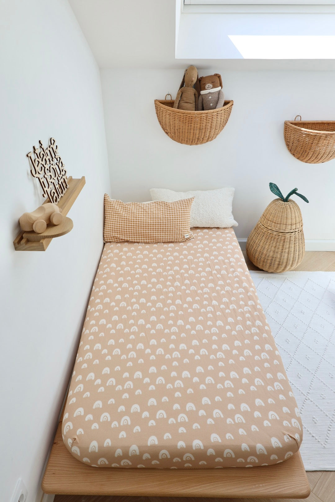 Drap Housse Arc en Pêche