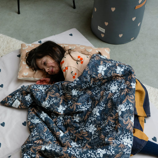 large soft organic cotton plaid for children and adults, forest print