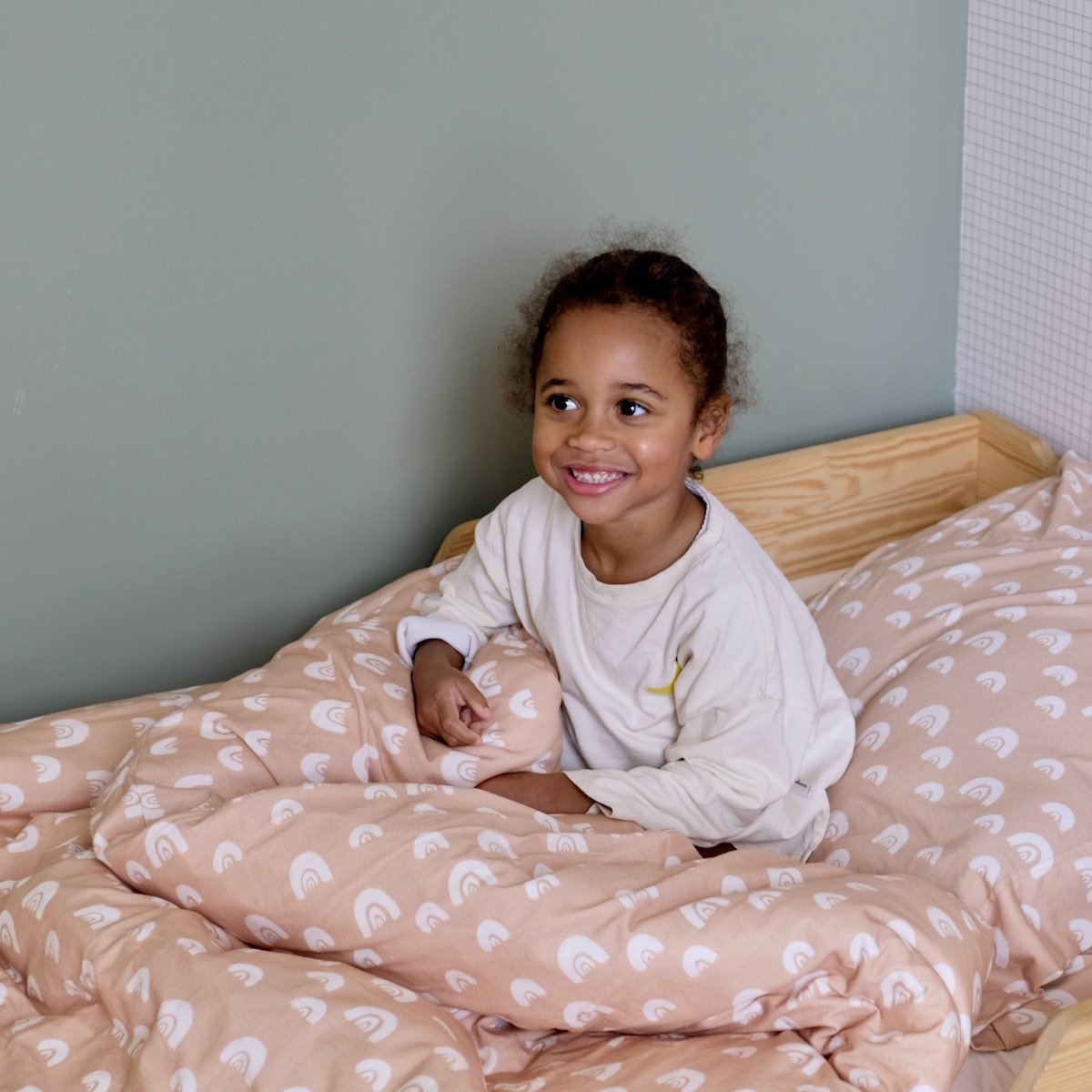 regenboogkleurig jersey beddengoed voor kinderen
