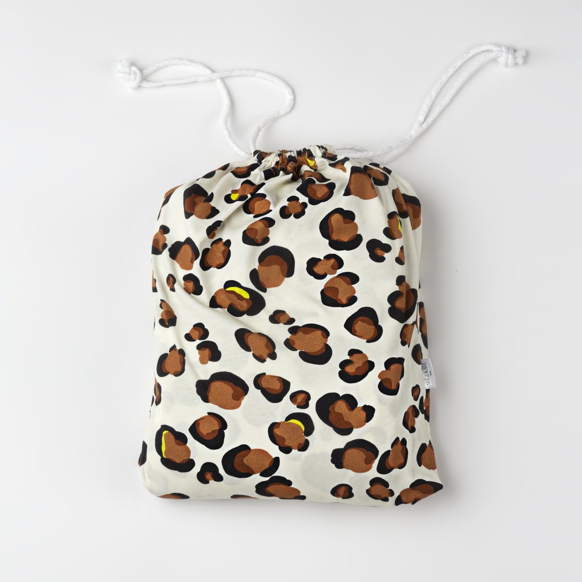 Bettwäsche-Set aus Jersey für Kind und Baby mit Leopardenmuster, Pyjama-Beutel