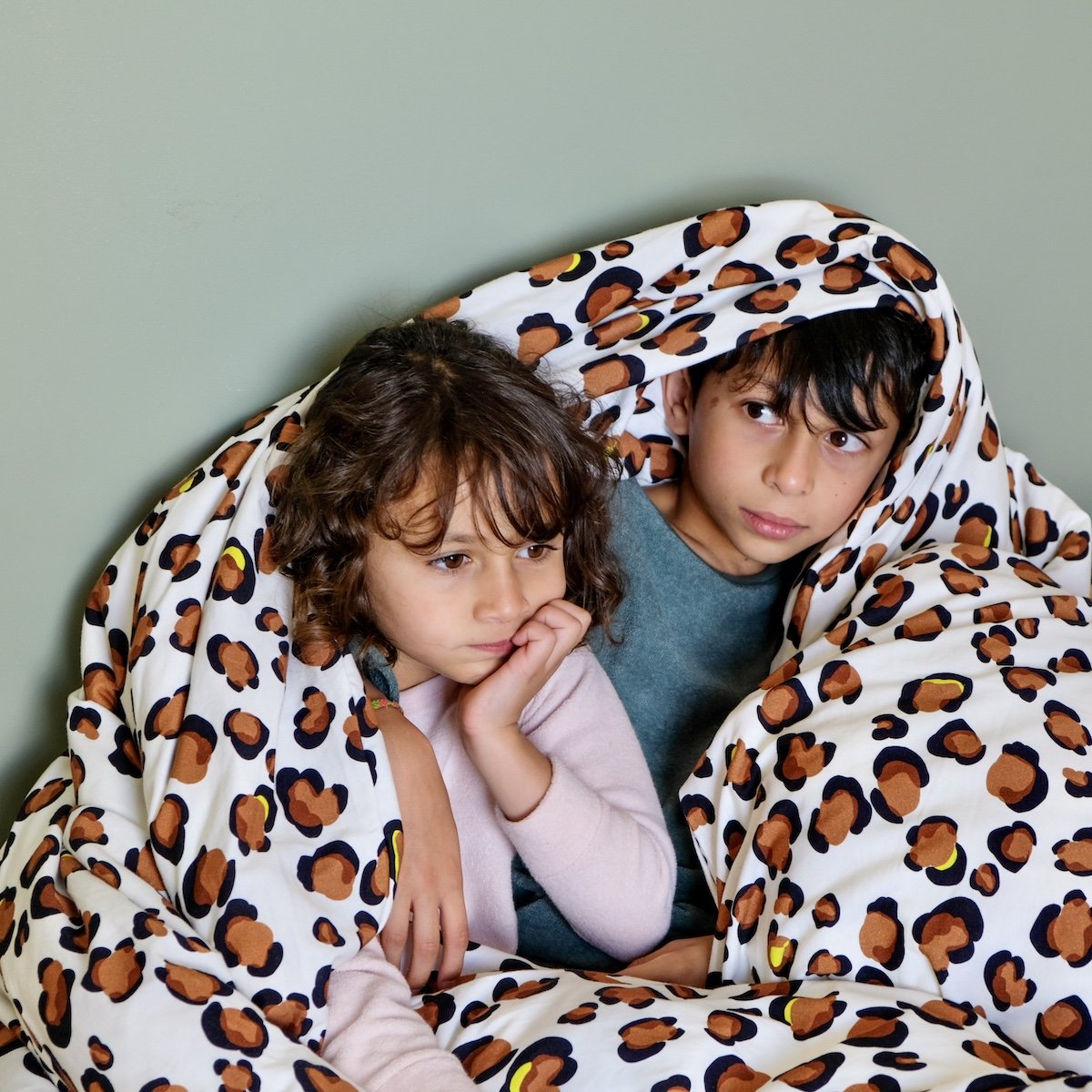 Kinderbettwäsche-Set aus Jersey mit Leopardenmuster