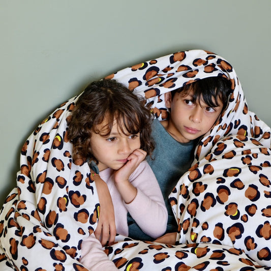 Kinderbettwäsche-Set aus Jersey mit Leopardenmuster
